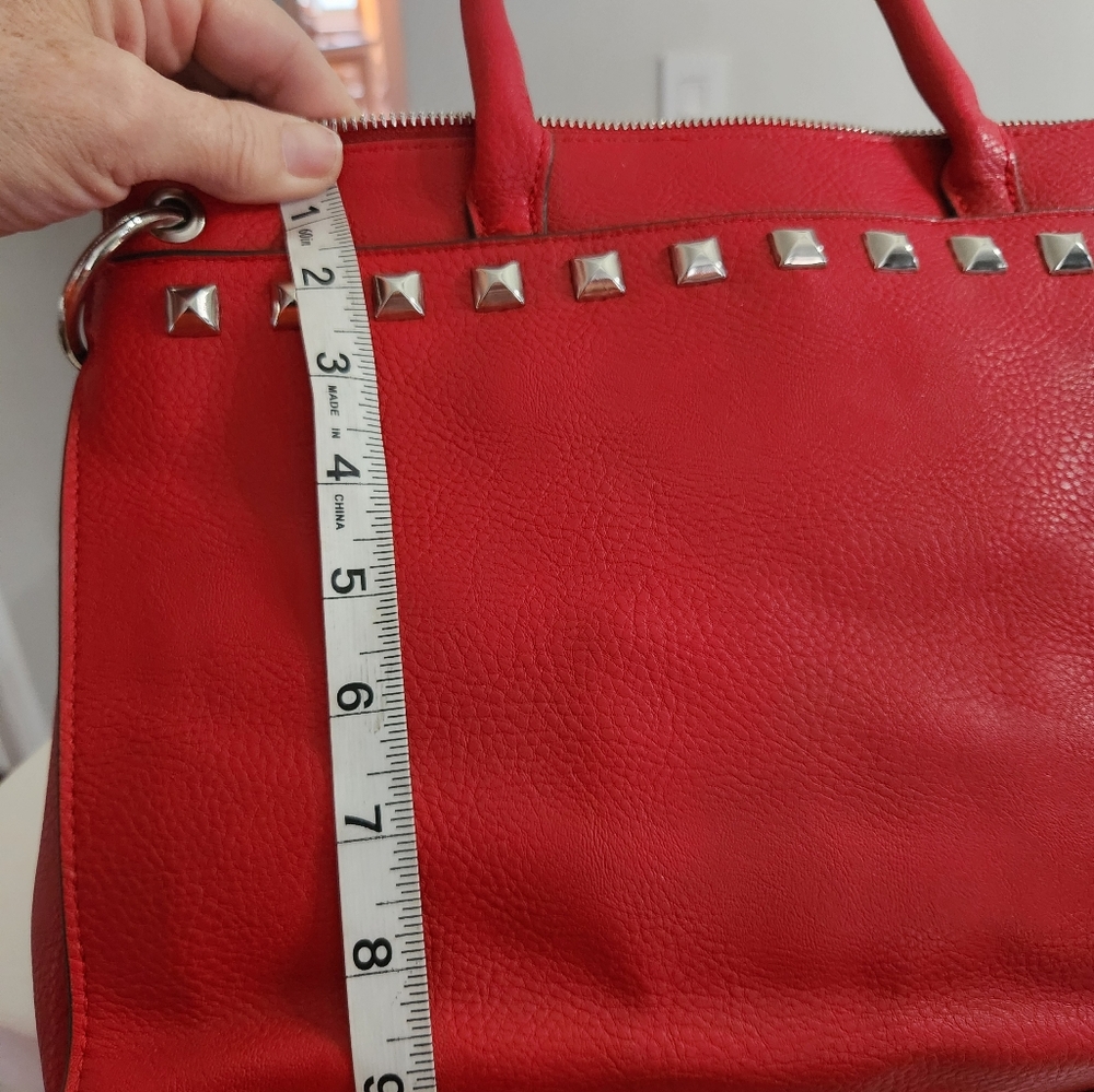 Bueno‎ Red Studded Satchel Handbag w Matching Wristlet 2Pc Set NWOT - Picture 11 of 11